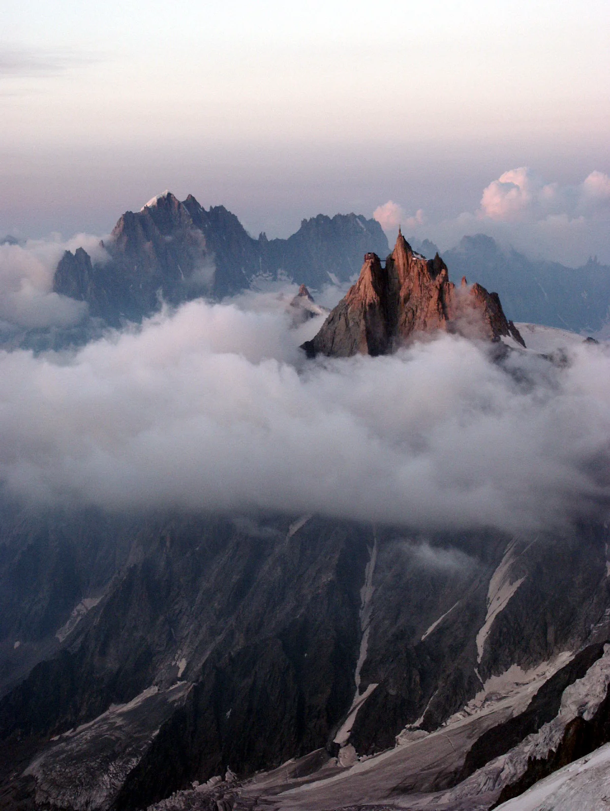 Aiguille du Midi at sunset